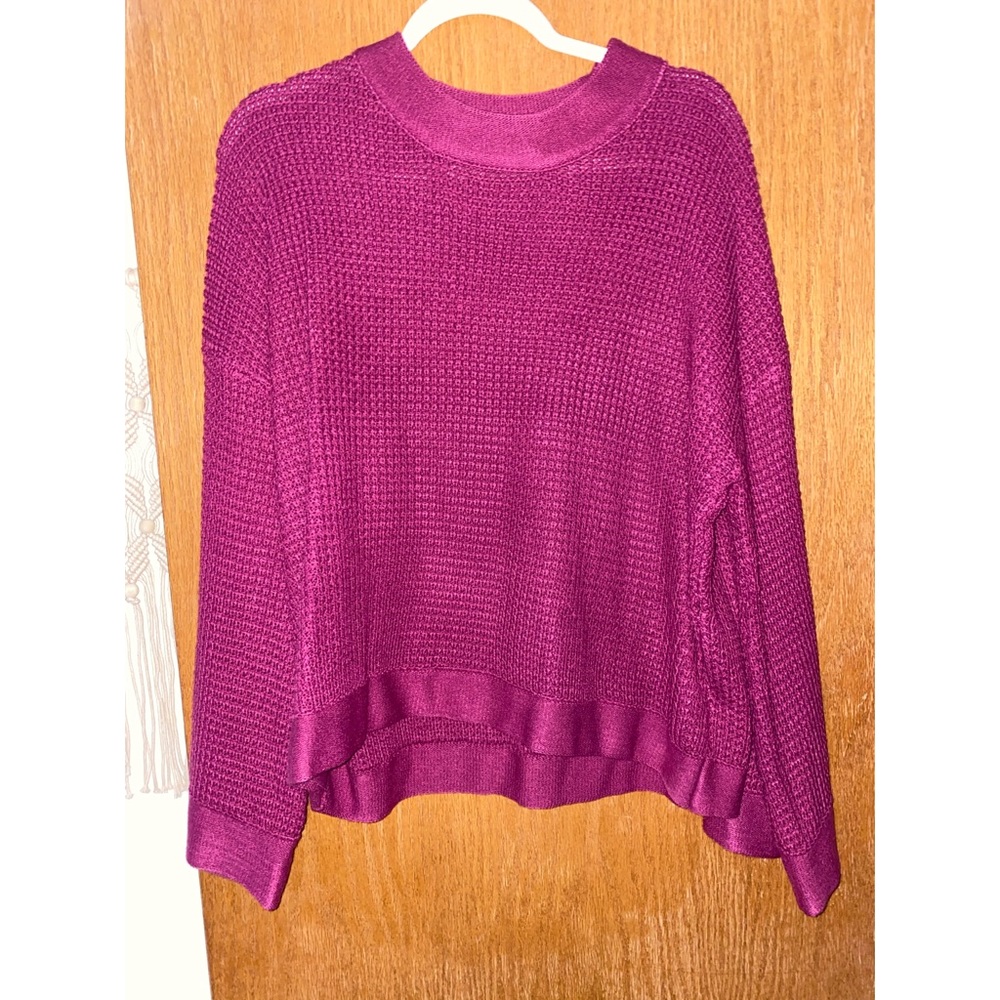Purple waffle knit sweater